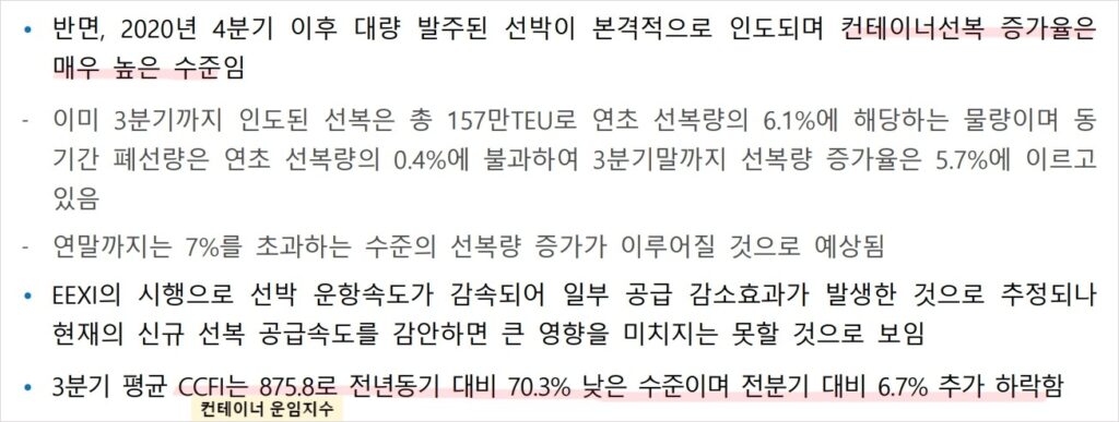 컨테이너선 동향